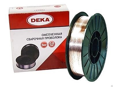 Проволока сварочная омедненная DEKA ф-0,8 мм (5 кг)